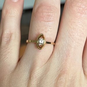 14k Diamond Moon Ring!